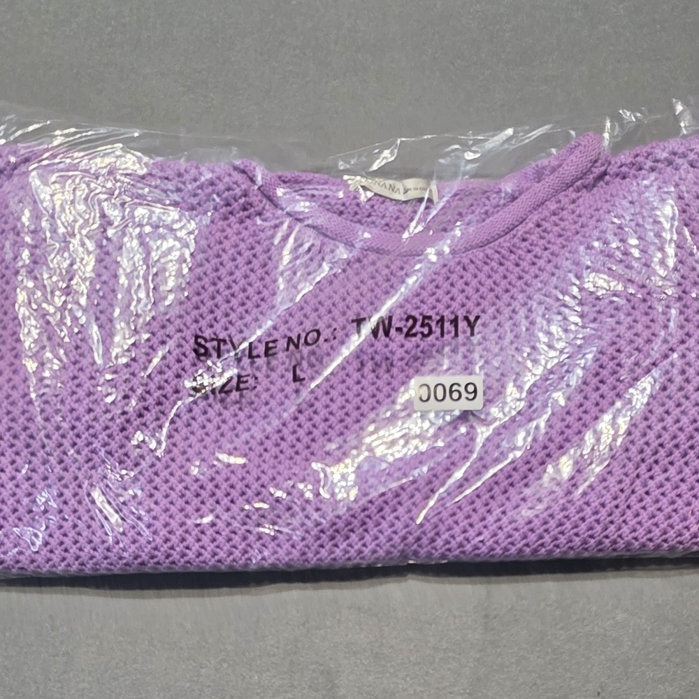 Zenana Outfitters New In Poly Lavender Knit Sweater Large PTP 30 Length 22 - Picture 4 of 6
